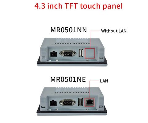 4.3 inch HMI Human Machine Interface DC 12V/24V Input Voltage Geschikt voor verschillende toepassingen bij 0-50C temperatuur